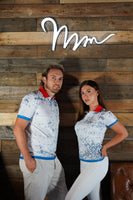 Polo weiß gefleckt DryMax Damen