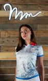 Polo weiß gefleckt DryMax Damen
